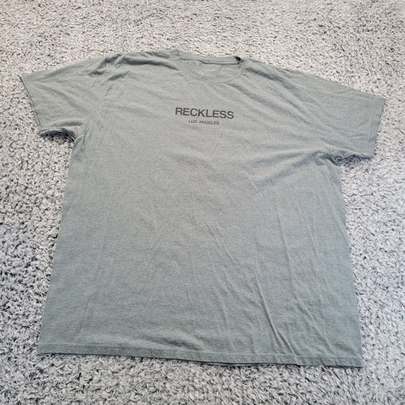 Young And Reckless Shirt Mens 2XL Gray Streetwear Logo Los Angeles Hip Hop Punk - Picture 1 of 7